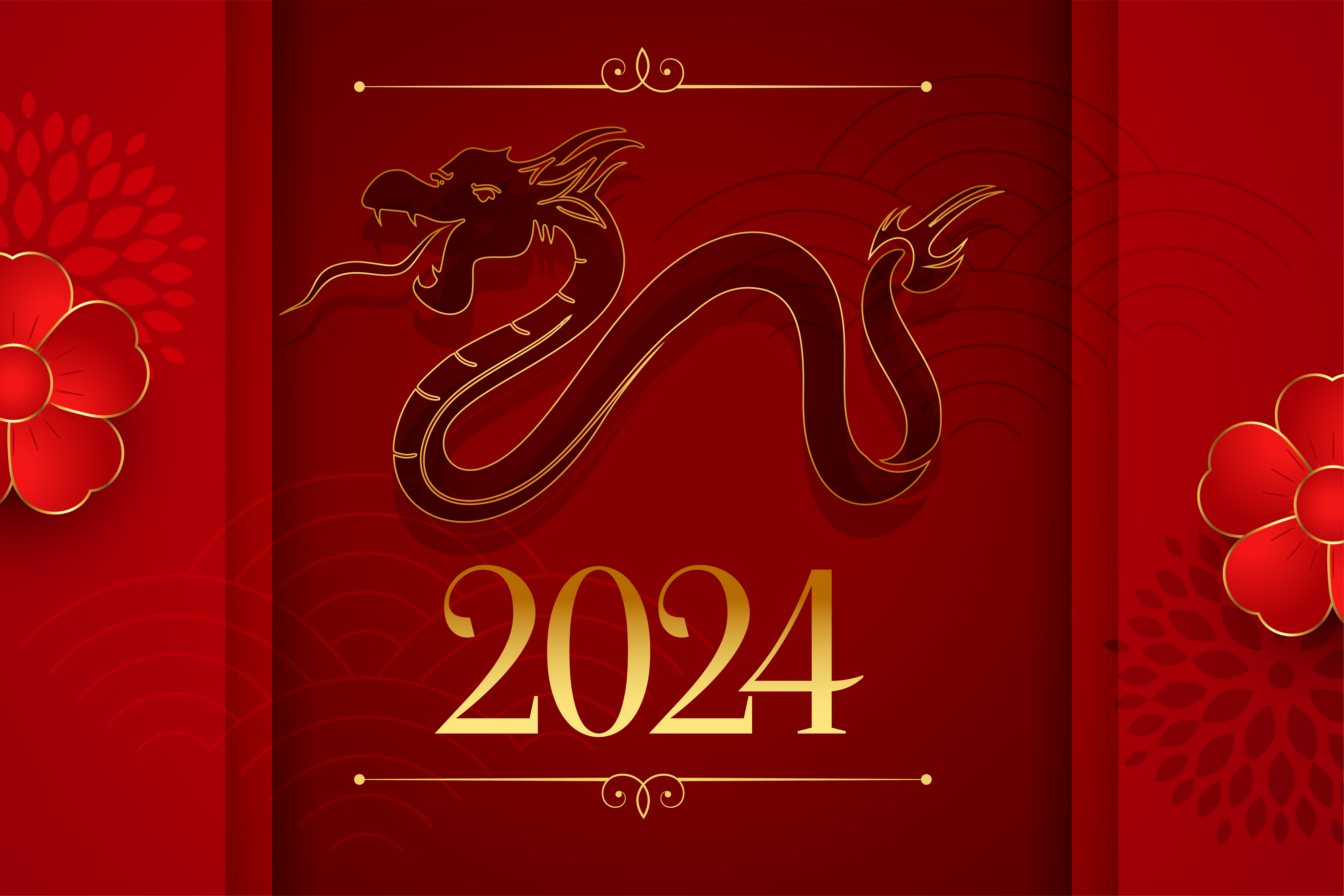 2024龙年红色封面模板