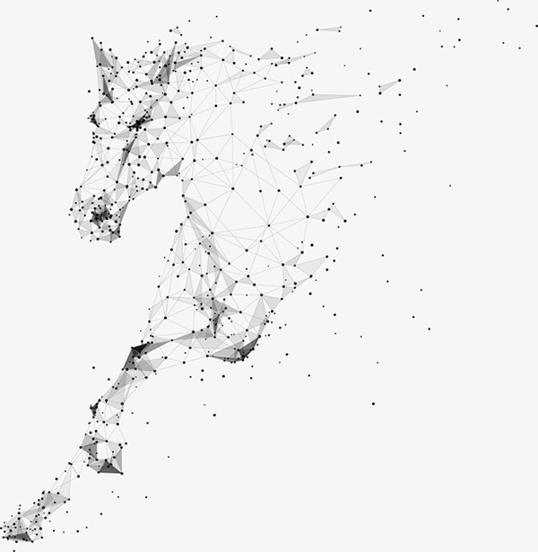 创意粒子奔跑的马