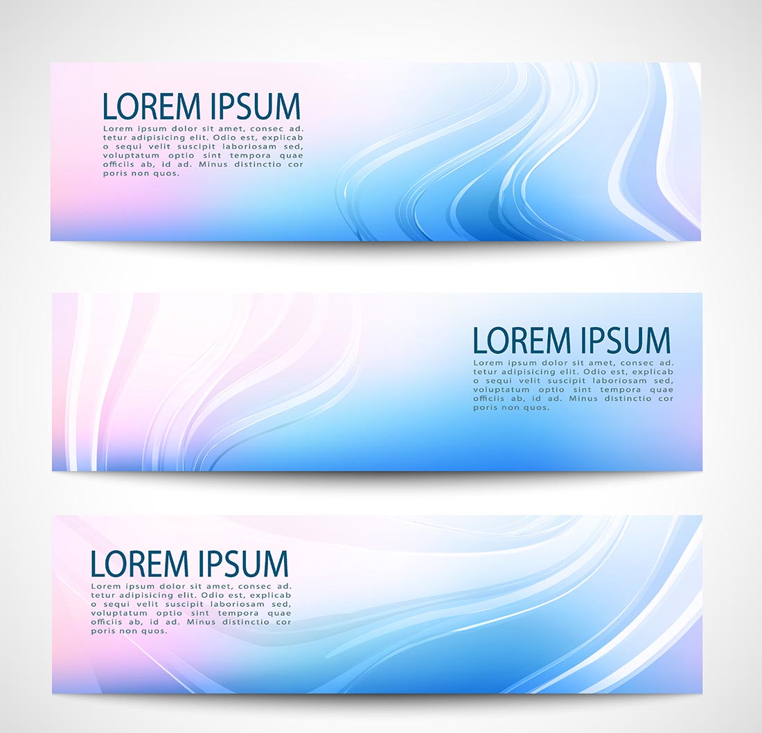 飘逸渐变蓝色曲线背景