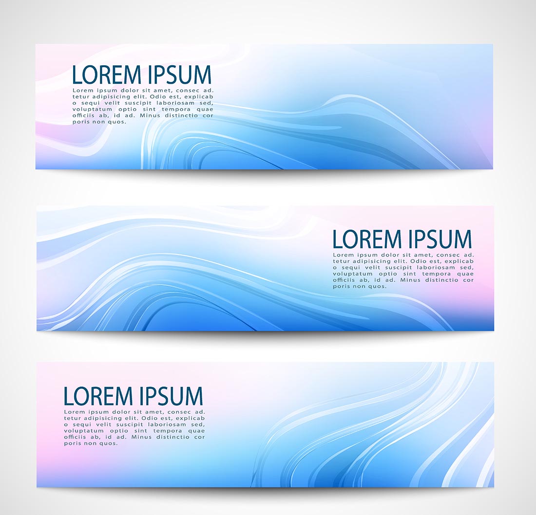 渐变蓝色飘逸曲线背景