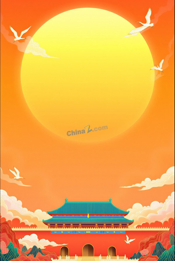 国潮插画风背景